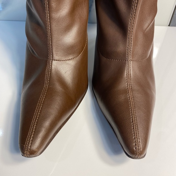 Gianni Fermani Elegant Brown Leather Ankle Boots Made in Brazil Size 9.5 - Picture 5 of 11